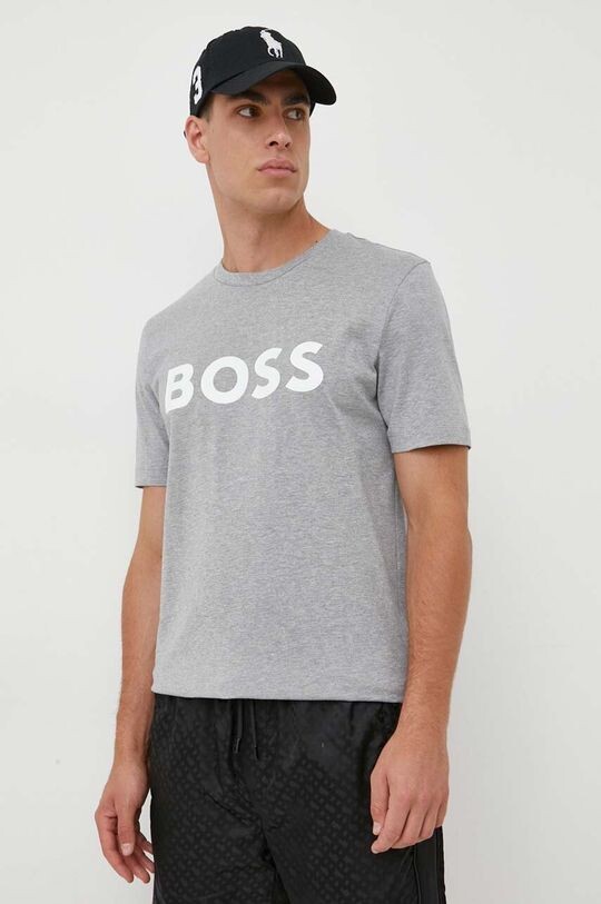 

Хлопковая футболка BOSS Boss, серый