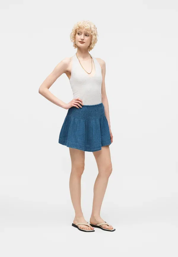 Юбка A-line Gap, Smocked waist, цвет средней стирки — фото 2