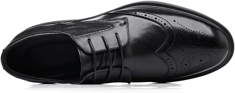 

Мужские классические туфли из натуральной кожи с шнуровкой, деловые оксфорды для мужчин, свадебные и праздничные туфли с крыльями Abborora, черный