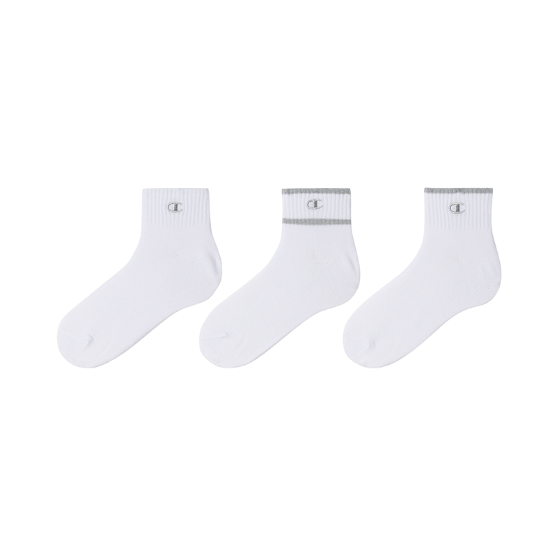 

Носки до середины голени унисекс, 3 пары Champion, White Patchwork (Small Logo Mid-Calf Socks-3 Pack)