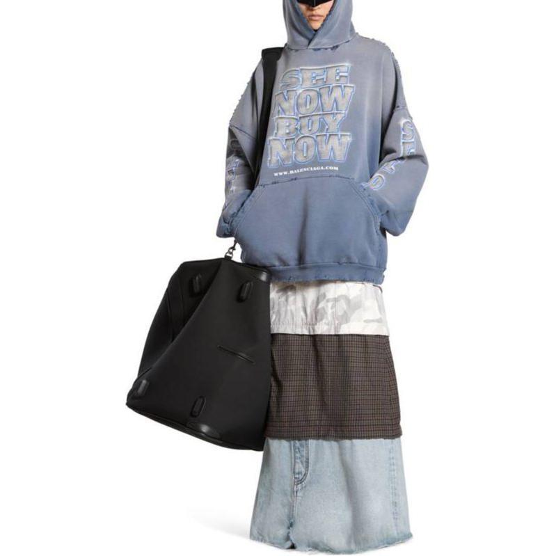 Худи (WMNS) Balenciaga Snbn Hoodie 'Blue', синий — фото 3
