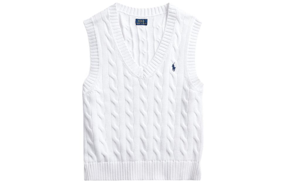 Polo Ralph Lauren Вязаный свитер SS22 женский белый — фото 3