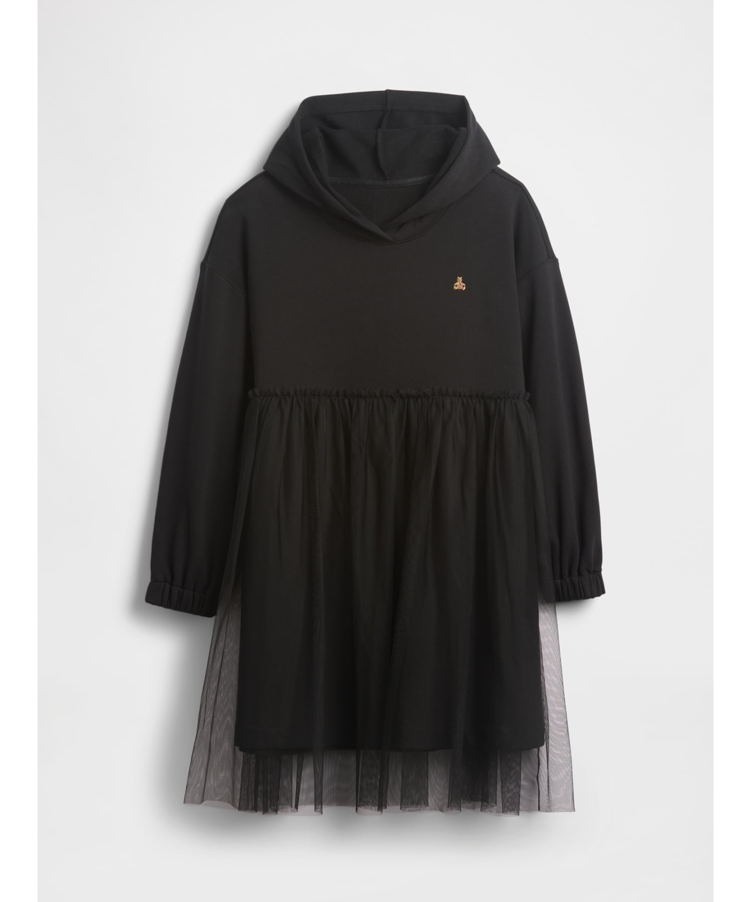 (K) Платье-худи оверсайз из смешанных материалов GAP, BLACK — фото 3