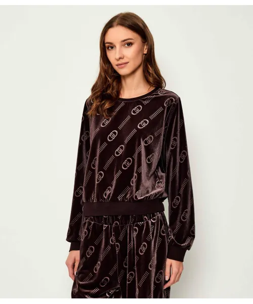 

Толстовка из синели Relaxed fit Liu Jo Sport, коричневый