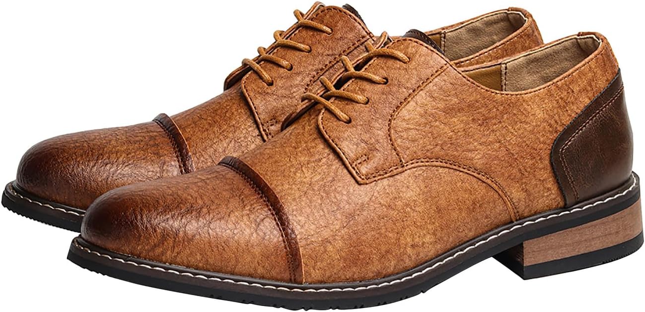 

Мужские кожаные оксфорды, формальная обувь с крыльями, дерби, деловые, модные, повседневные, для смокинга, свадьбы и прогулок Santimon, коричневый