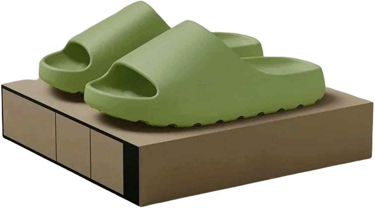 

Домашние тапочки UEBHERV с толстой подошвой, сандалии для лета, мягкая подошва, пляжные мужские тапочки, женские сандалии, шлепанцы, зеленый