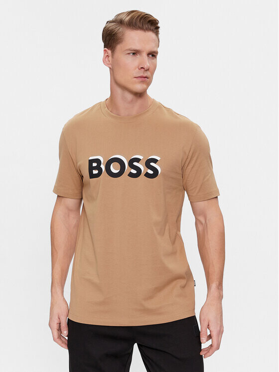 

Футболка стандартного кроя Boss, бежевый