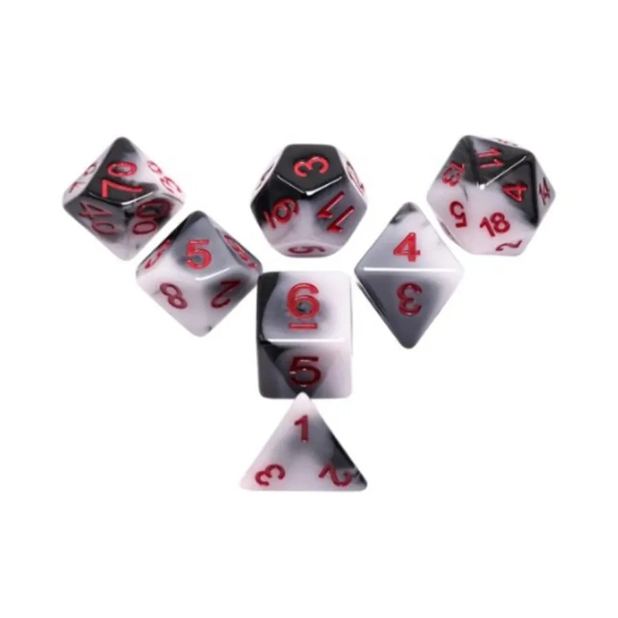 

Поликомплект — Воин с красным (7), Dice Sets - Resin/Acrylic - Black, Grey, White, & Metallics (Foam Brain Games)