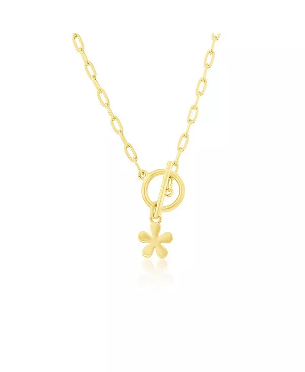 

Серебряное ожерелье с подвеской-скрепкой в виде цветка Simona, gold