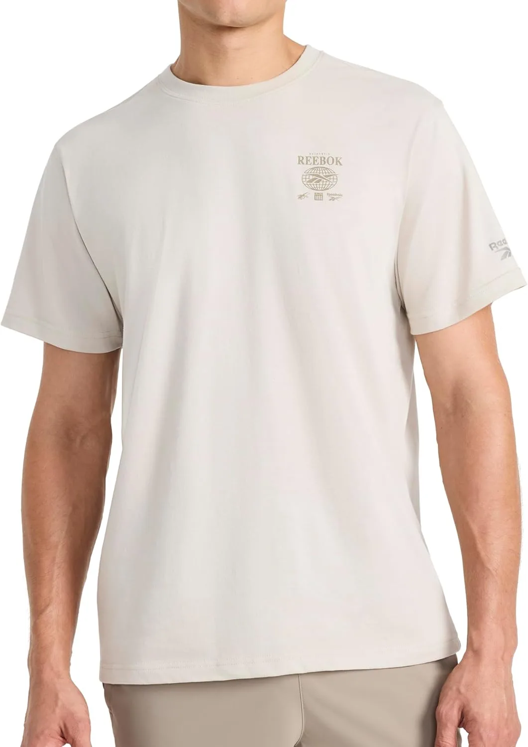 

Футболка Reebok Men's Globe с коротким рукавом, Standard Fit, из легкой хлопковой ткани