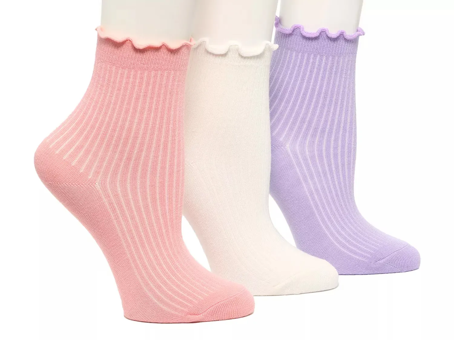 

Ребристые детские носки до щиколотки - набор из 3 пар Crown Vintage, Pink/Purple/White