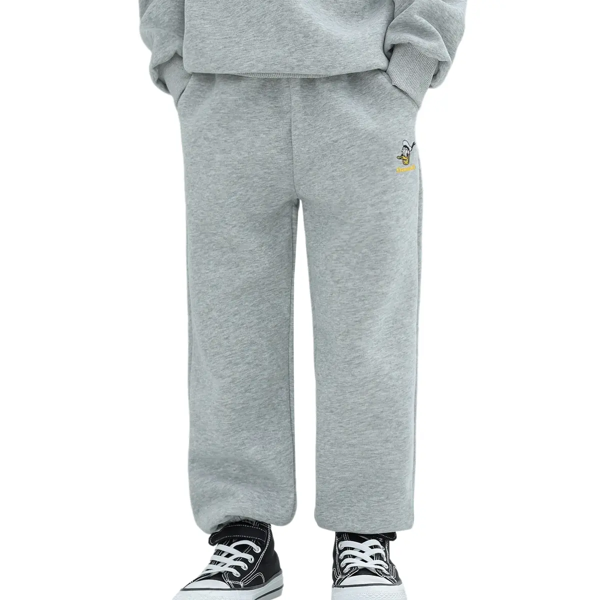 Детские вязаные спортивные штаны light heather gray Disney, серый — фото 3