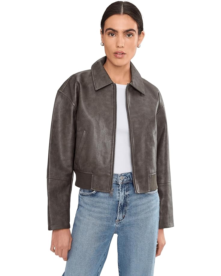 

Женская куртка-бомбер Levi's Faux Leather With Laydown Collar, Ash