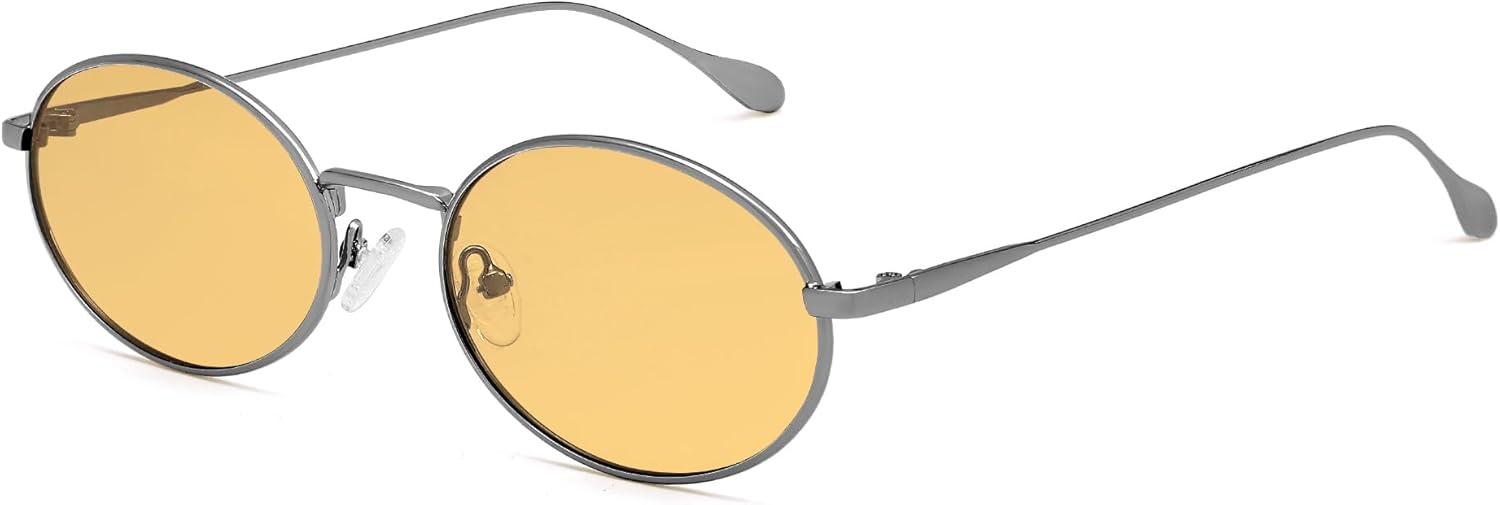 

Солнцезащитные очки VANLINKER Retro Oval Polarized для женщин и мужчин, винтажные, 90-е, с металлической золотой оправой, модель VL9872, C5-polarized Light Orange Lens/Dark Silver Frame