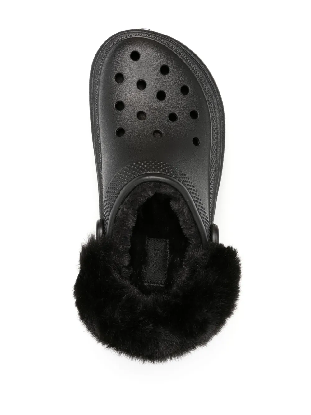 Кроксы на платформе со вставкой из искусственного меха Crocs, черный — фото 4