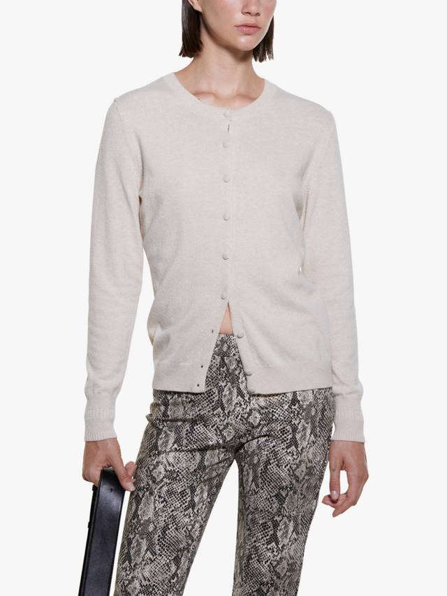 

Вязаный кардиган с круглым вырезом SISLEY, бежевый