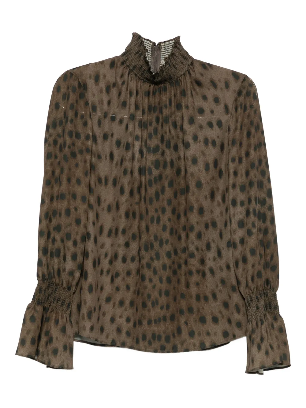 

Блузка с оборками Akris Punto, коричневый