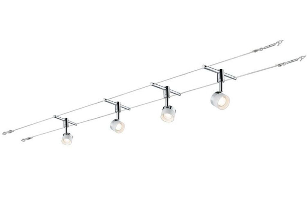 

Paulmann Wire System Stage 4x5W Белый хром 12V 30VA Стекло 94080, серебро