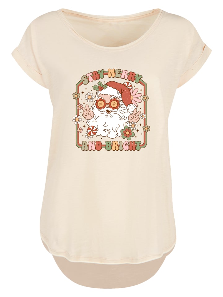 

Удлиненная футболка Stay Merry And Bright Hippie Santa в цвете Whitesand F4NT4STIC, Белый, Удлиненная футболка Stay Merry And Bright Hippie Santa в цвете Whitesand F4NT4STIC
