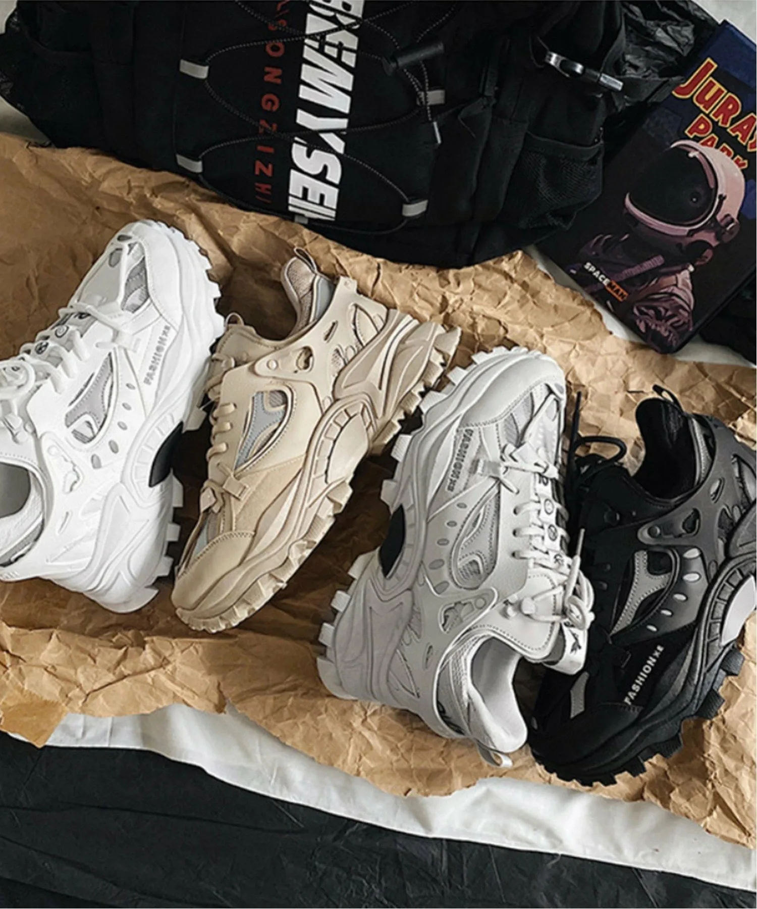 Неравномерные туфли большого силуэта Aimoha Mens, gray — фото 4