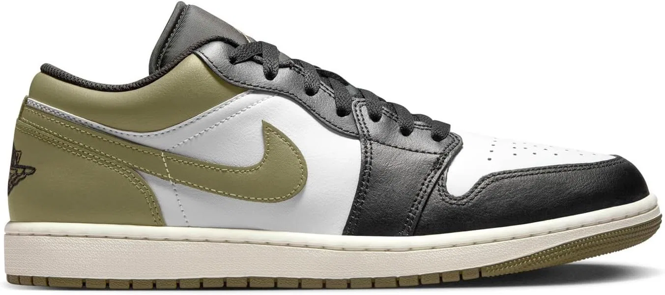 Кроссовки Air Jordan 1 Low, Nike, цвет Black/Medium Olive/White — фото 4