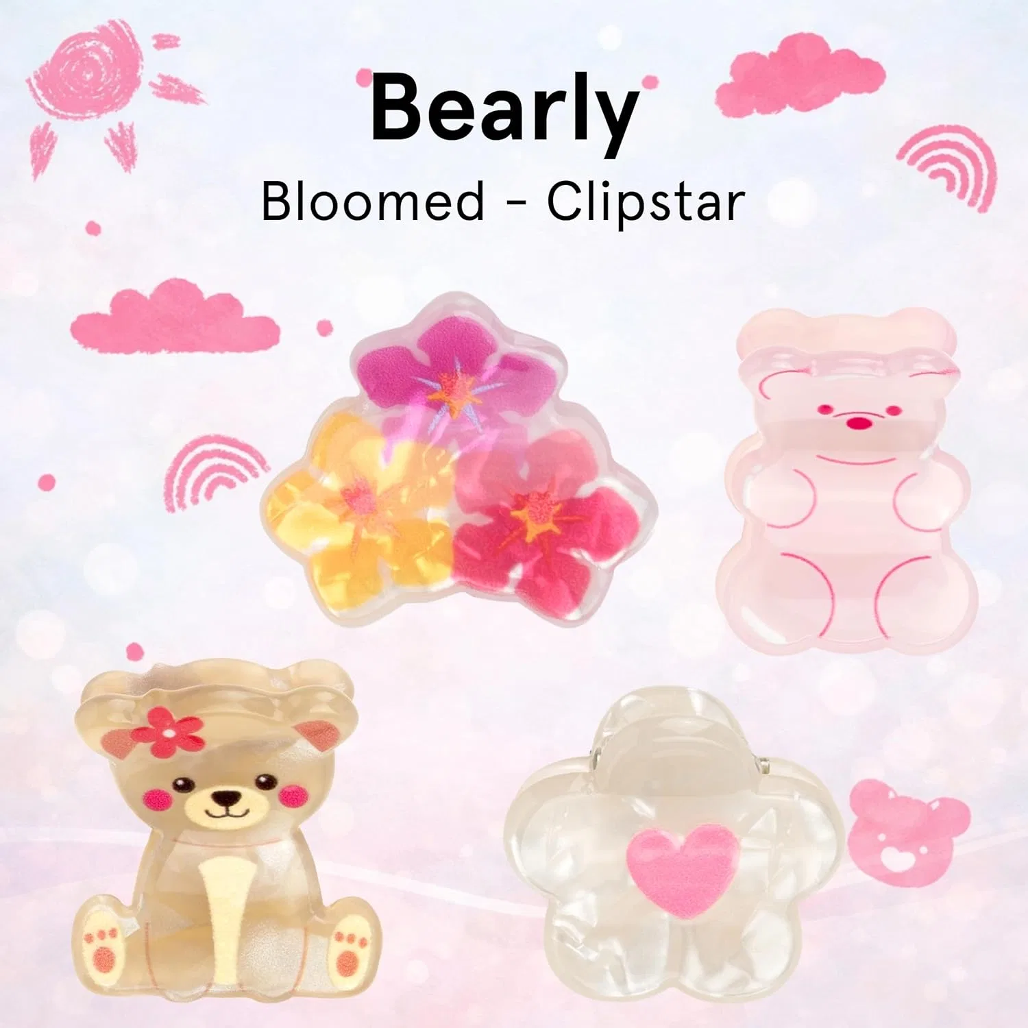 Набор детских заколок для волос «Clipstar Kids Bearly Bloomed» от invisibobble Invisibobble — фото 2