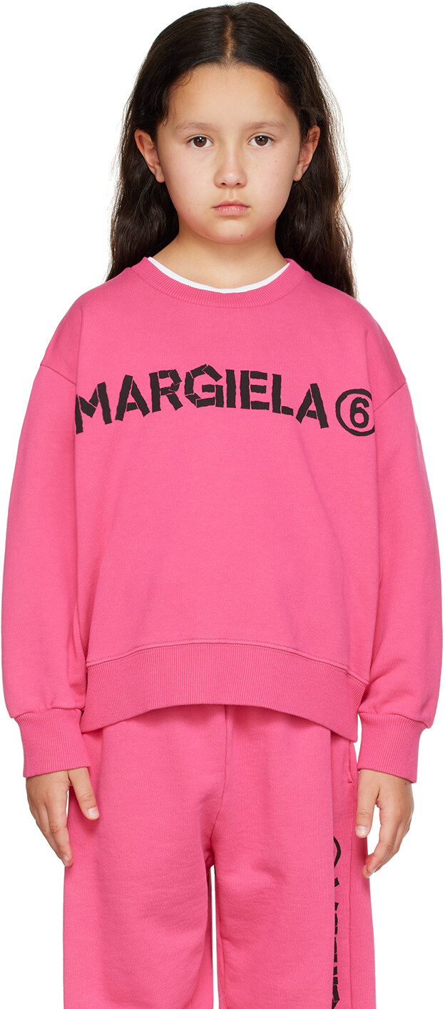 

MM6 Maison Margiela Kids Розовый свитшот с принтом