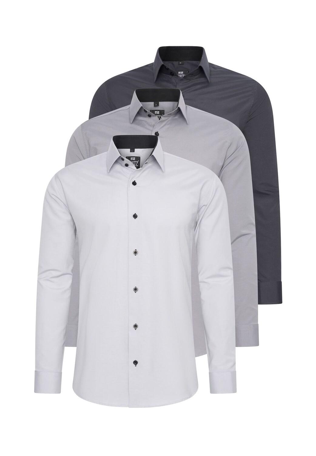 

Рубашка (3 шт) с длинными рукавами, приталенного кроя RUSTY NEAL, серый