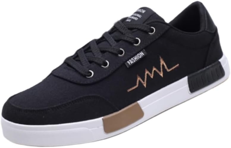 

Легкие и дышащие кеды из холста - Мужские спортивные обувь для улицы - Шнуровка - Подходят для поездок на работу и повседневной носки Clolinde, черный