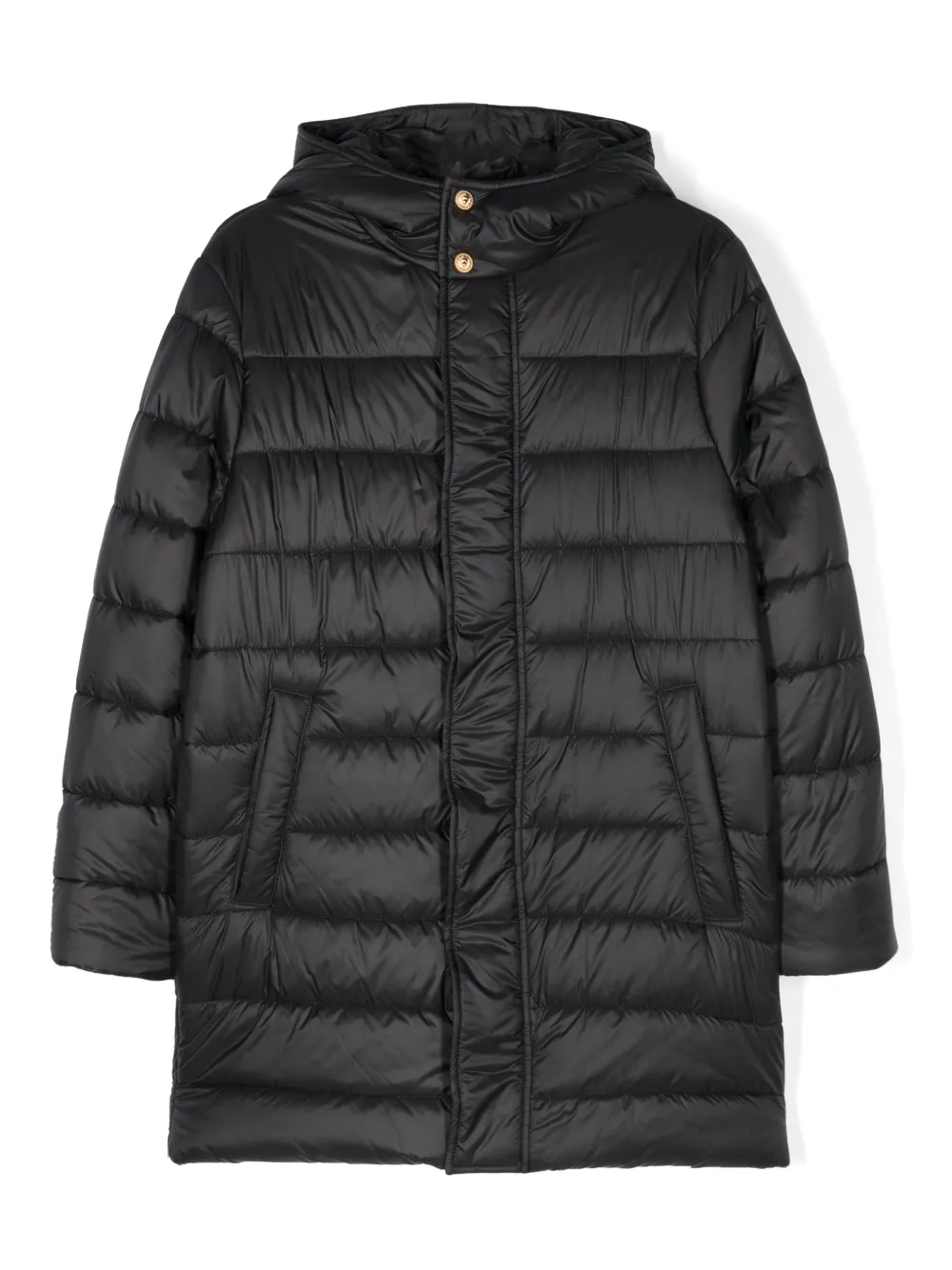 

Пуховик с капюшоном Balmain Kids, черный