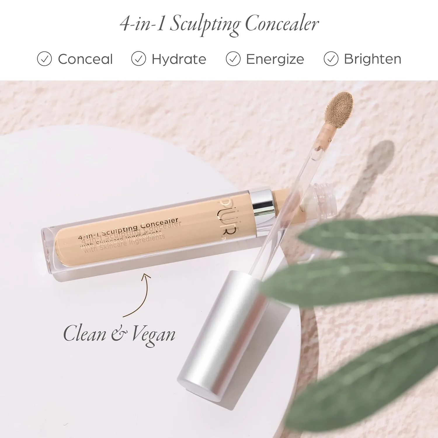 PÜR MINERALS 4-in-1 Sculpting Concealer для женщин - маскирует, осветляет, увеличивает объем и корректирует, увлажняющий консилер с покрытием от среднего до полного для темных кругов, Bisque - light golden medium skin — фото 2
