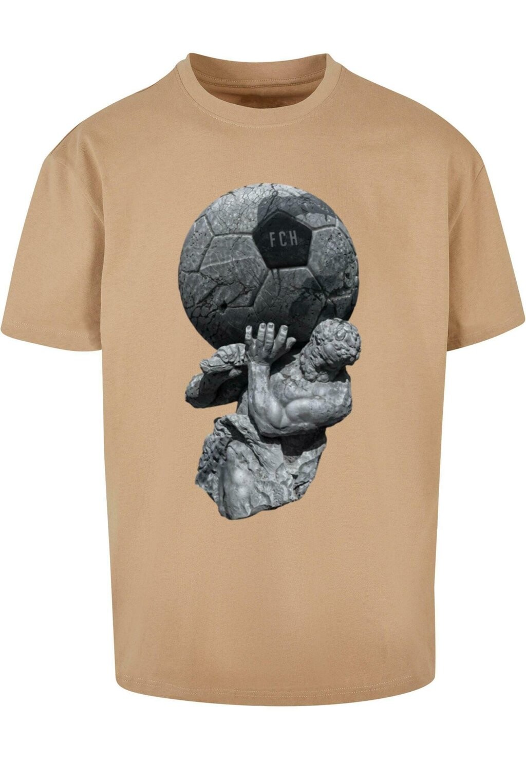 

Футболка с принтом FOOTBALL'S COMING HOME PLAY GOD OVERSIZE TEE Upscale by Mister Tee, бежевый