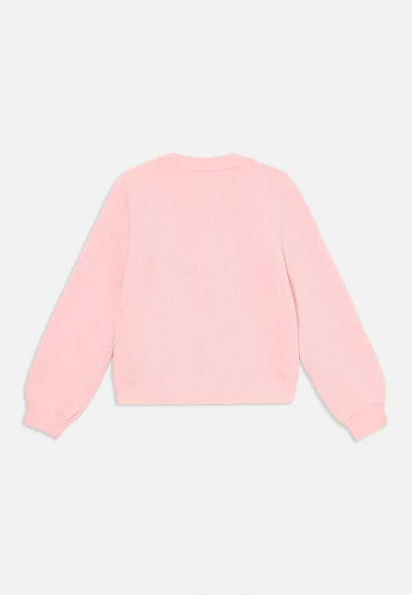 Кардиган с круглым вырезом и вышивкой флага из синели Tommy Hilfiger, Duchess Pink — фото 2