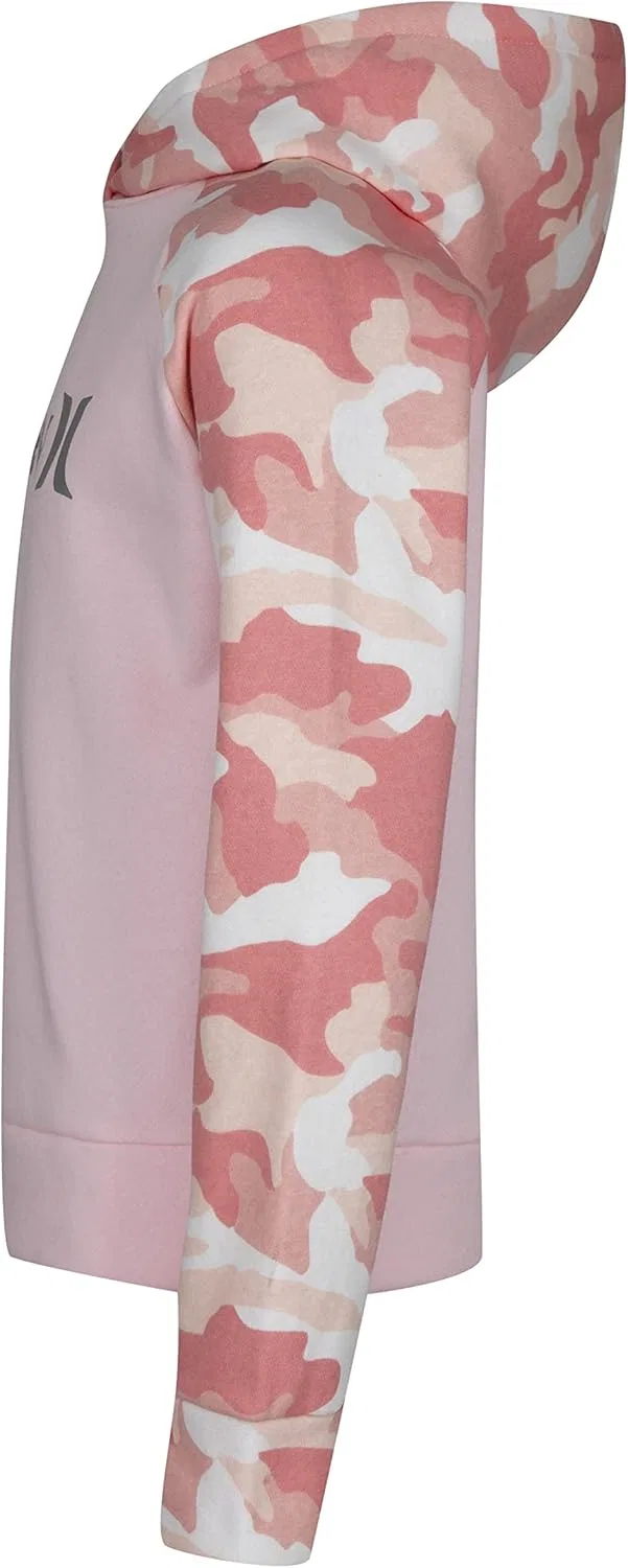 Детская толстовка Hurley One and Only, набор с аксессуаром для волос, Arctic Pink/Camo — фото 3
