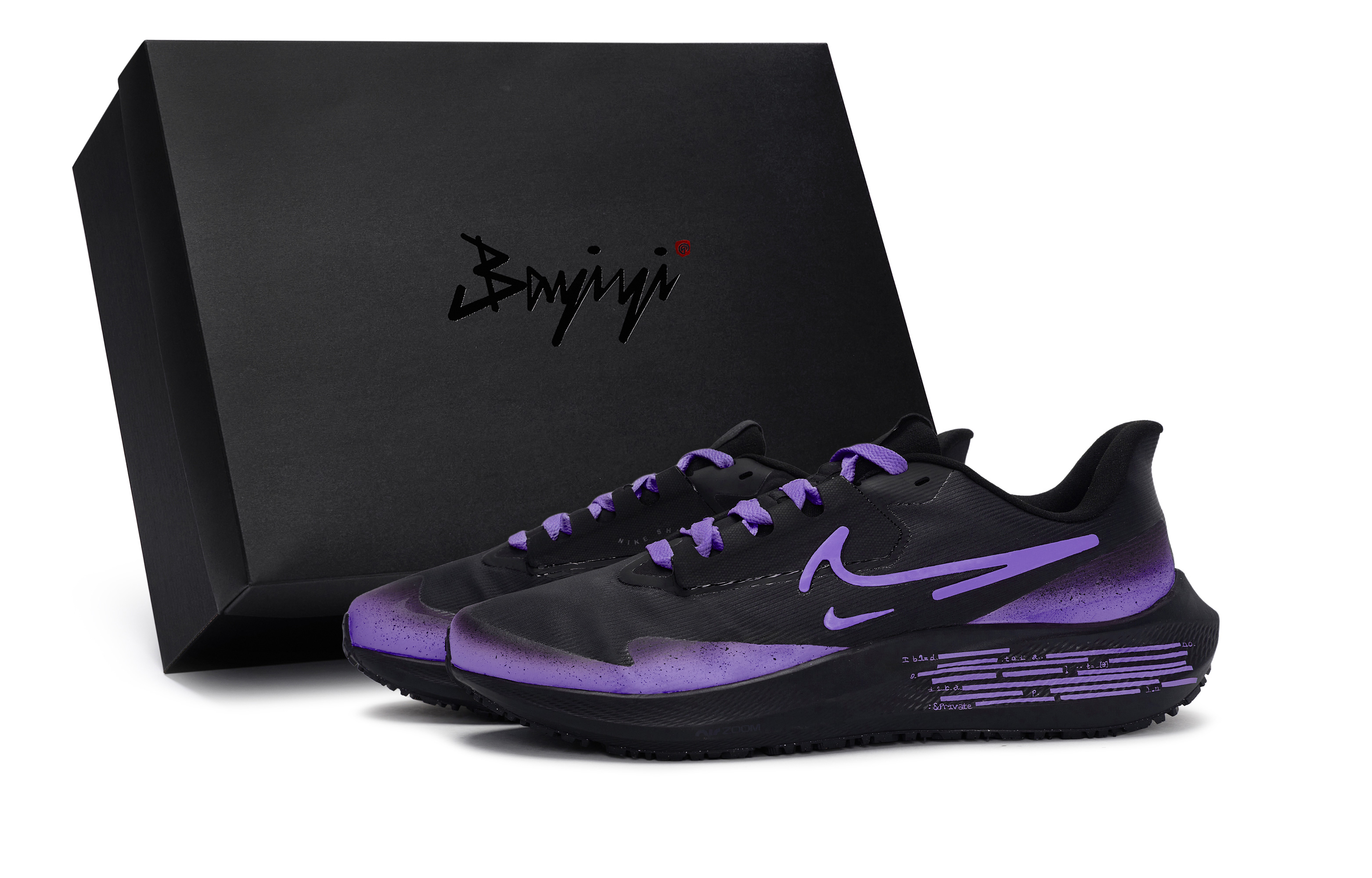 

Nike Кроссовки Air Zoom Pegasus 39 с низким верхом, противоскользящие, износостойкие, мужские, черно-фиолетовые