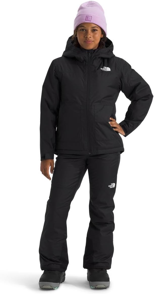 Утепленная куртка Freedom для девочек THE NORTH FACE | Зимнее пальто, водоотталкивающая отделка, совместимый со шлемом капюшон и карманы на молнии, Tnf Black — фото 4