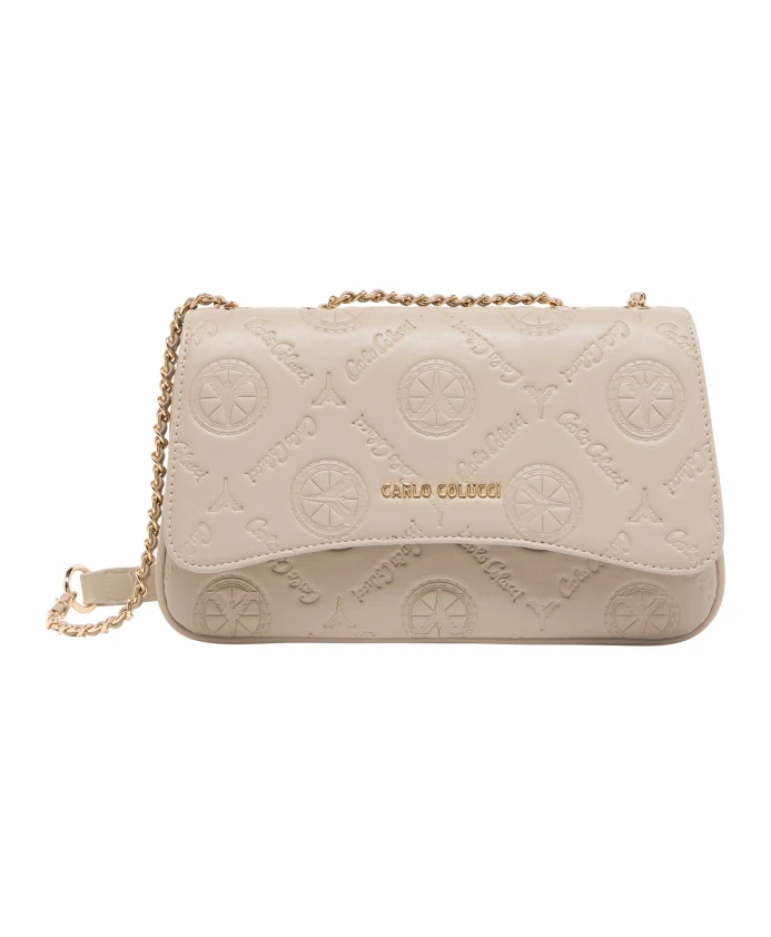 

Элегантная сумка через плечо с тисненым логотипом. Carlo Colucci, серый