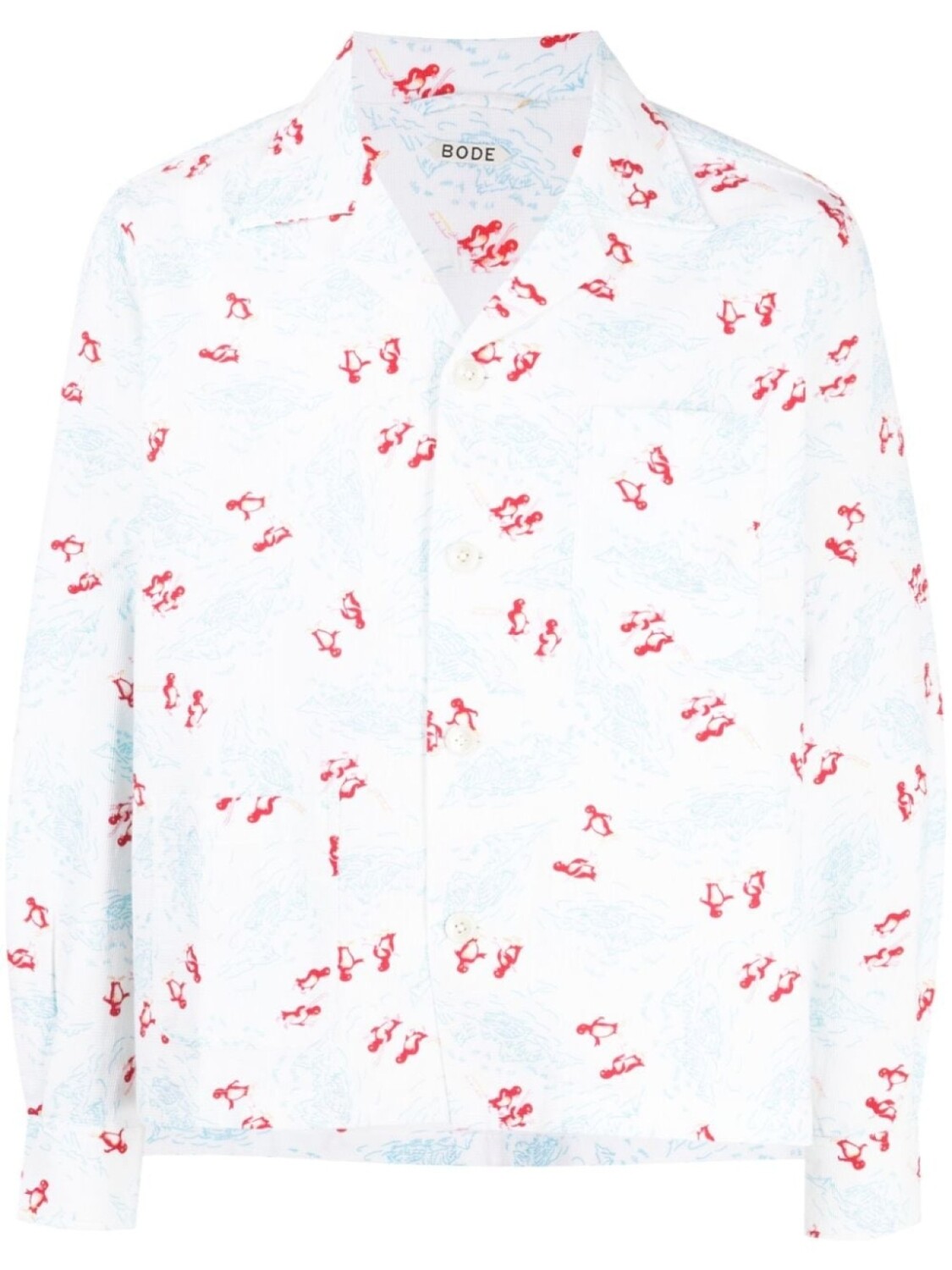 

BODE graphic-print cotton shirt, белый