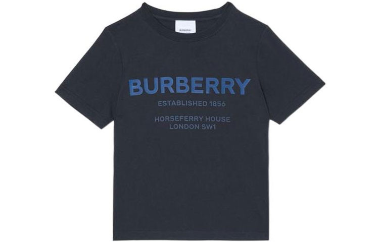 

Футболка детская Burberry с круглым вырезом, черный / синий