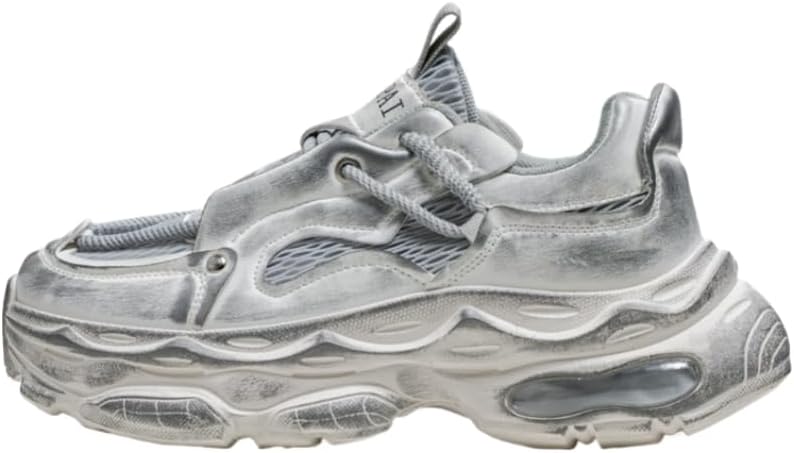 

Мужские модные дышащие спортивные кроссовки с сеткой для улицы - с толстой подошвой, противоскользящие, прочная конструкция Hoalox, белый