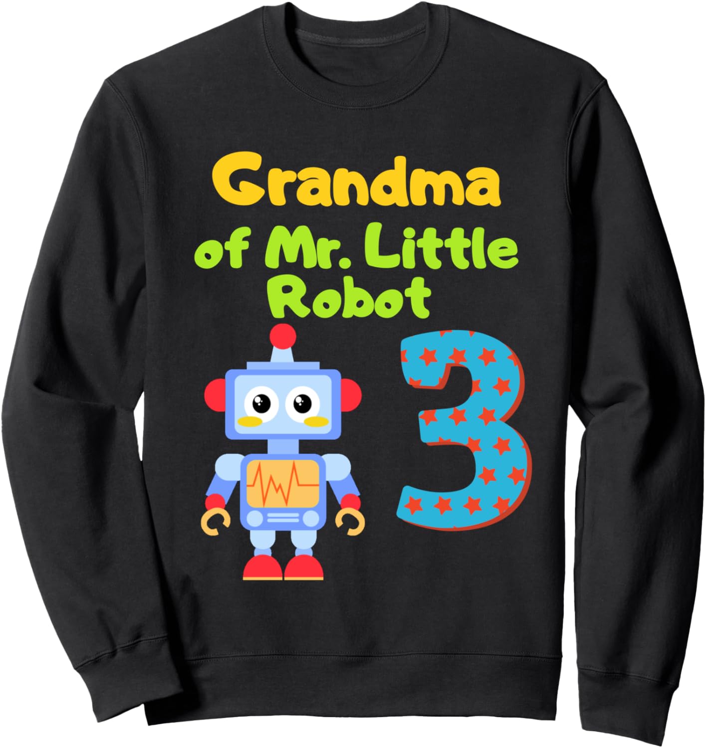 

Толстовка с надписью «Бабушка Маленький Робот: Три шестерни» для семейного праздника в честь 3-летия, черная Family Look Robot Theme Outfit Decoration Gifts