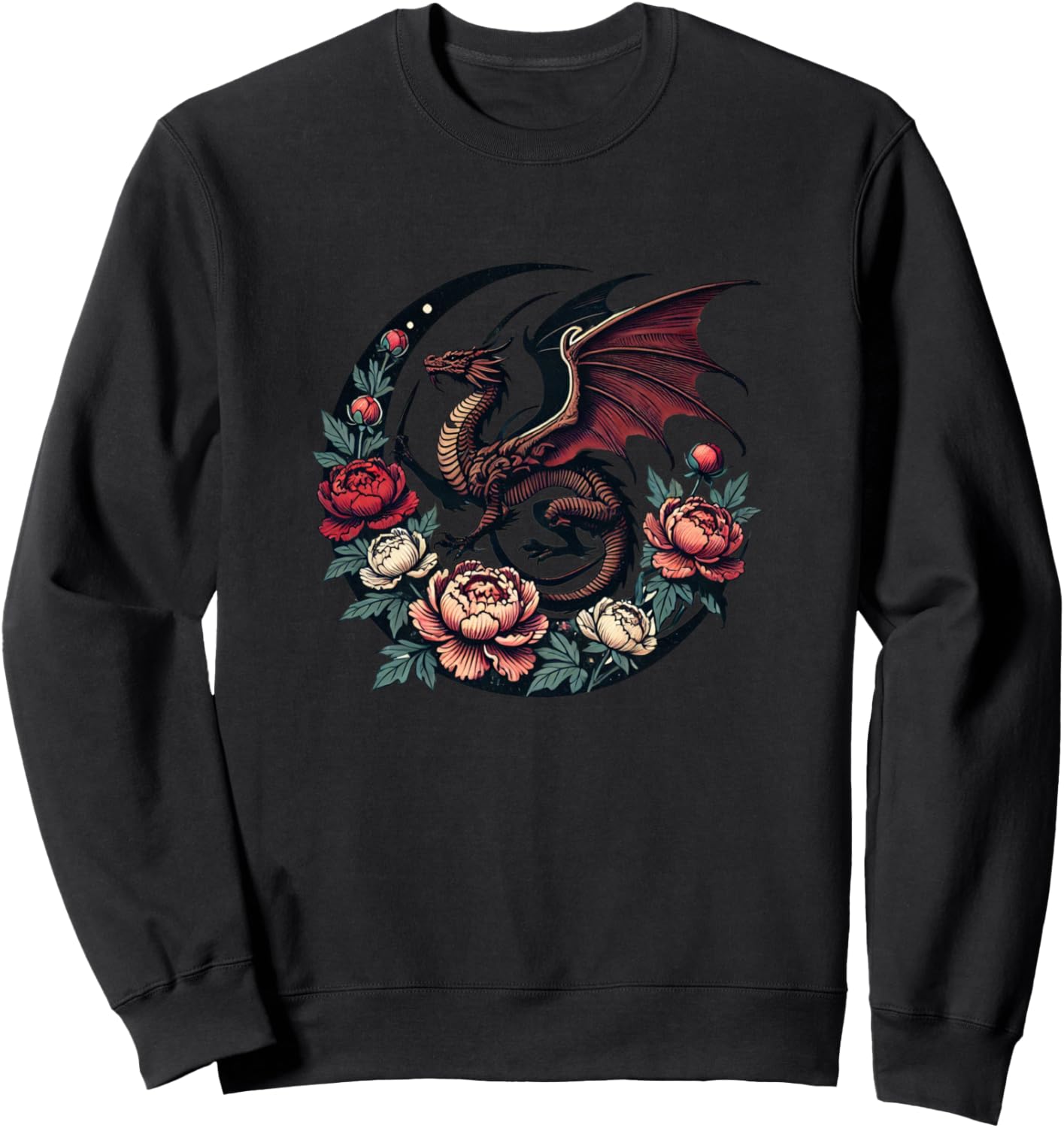 

Толстовка с цветочным принтом и изображением дракона Vintage Dragons Snugg, черный