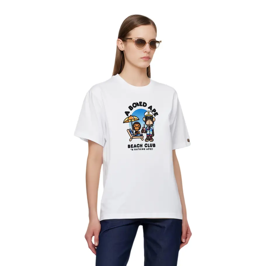 Bape X Bored Ape Yacht Club Resort Футболка A BATHING APE, Белый — фото 4