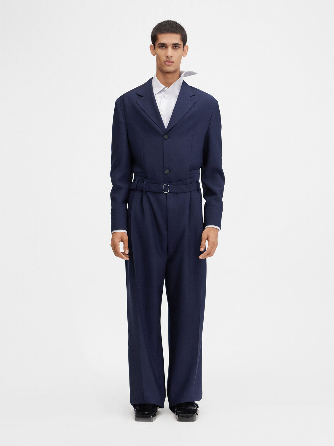 

Брюки с поясом и складками JACQUEMUS The Canevas pants, темно-синий