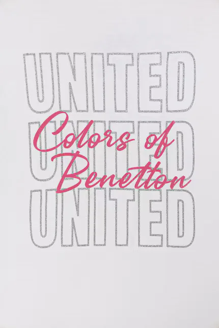 Лонгслив детский из хлопка United Colors of Benetton, белый — фото 3