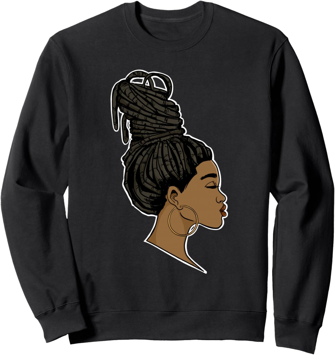 

Толстовка с изображением темнокожей девушки с дредами Miftees Black Natural Hair Tees, Черный, Толстовка с изображением темнокожей девушки с дредами Miftees Black Natural Hair Tees
