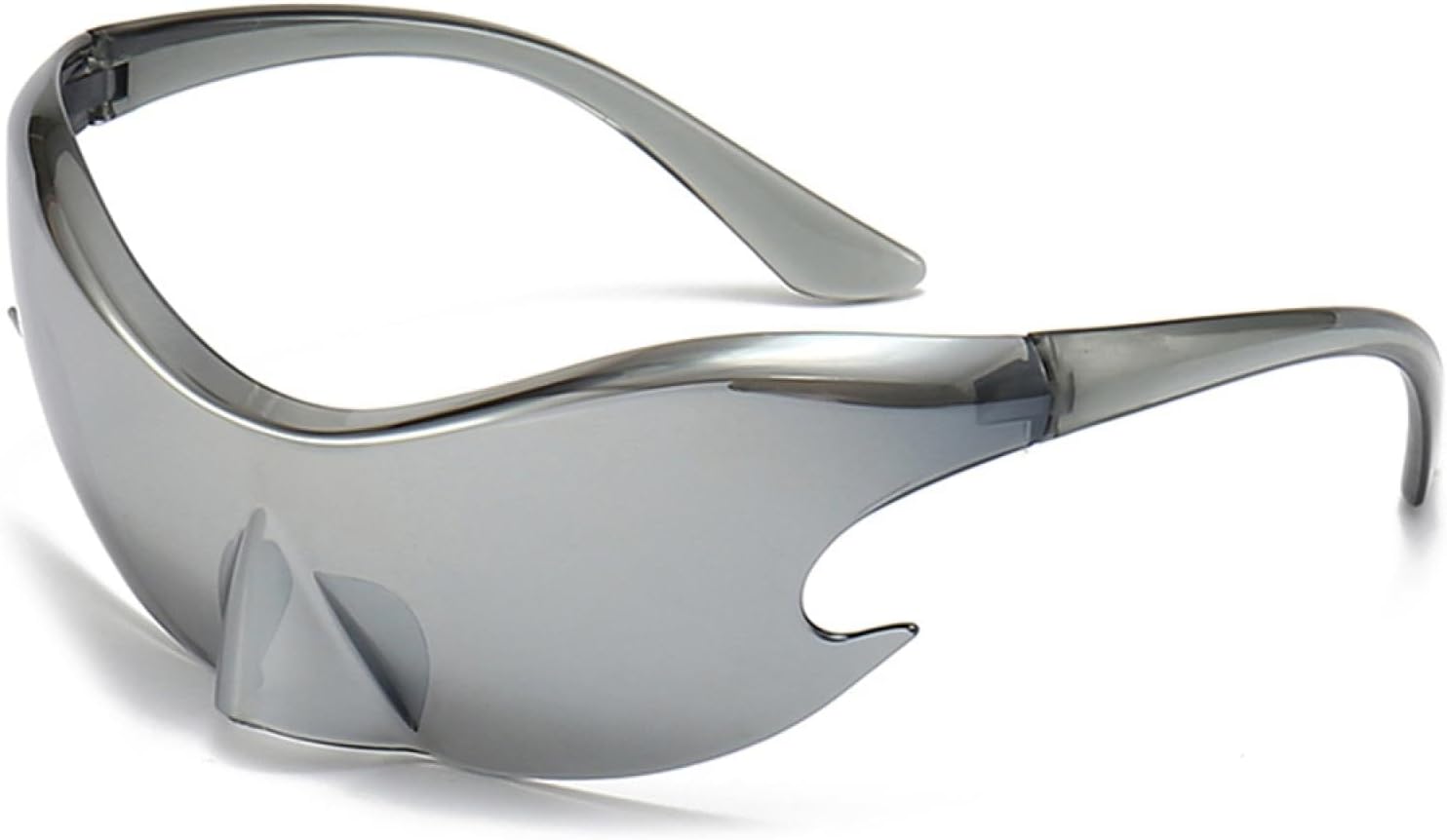 

Спортивные солнцезащитные очки для женщин, модные панк-очки, серебристые солнцезащитные очки для мужчин, ретро-очки, цельные солнцезащитные очки нестандартной формы WNCKSQ, C1