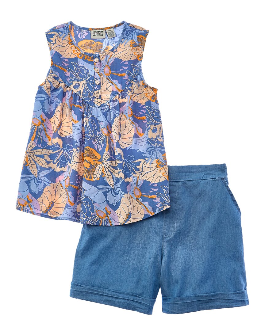 

Scotch & Soda комплект из топа и джинсовых шорт, синий