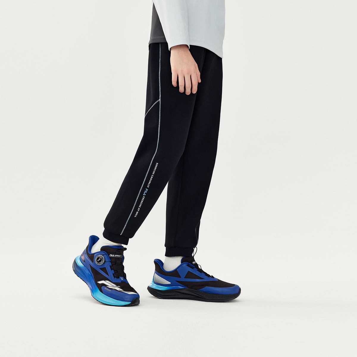 Детские вязаные спортивные штаны FILA KIDS, черный — фото 4