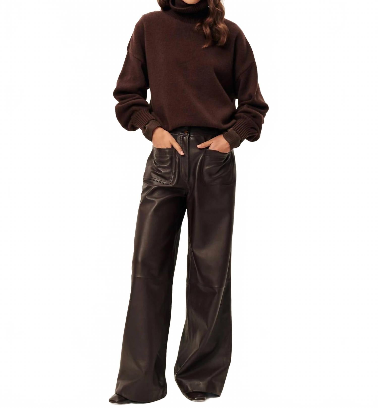 

Sessun Кожаные брюки Manha цвета кофе